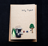 New Home - small black house - Handcrafted New Home Card - dr18-0022
